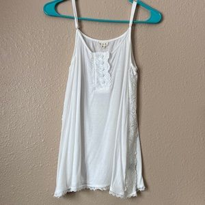 POL white lace adjustable strap tank top